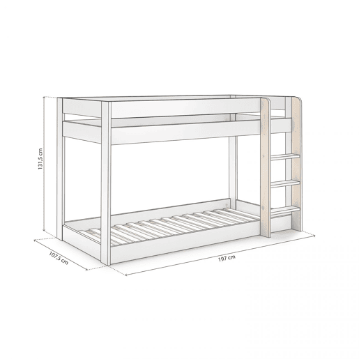 Beliche em madeira de abeto Blanco mate - Oak 197 x 131,5 x 107,5 cm