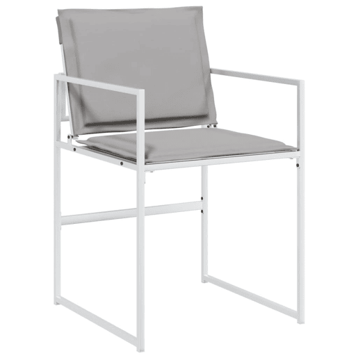 Cadeiras de jardim - Cadeiras de exterior c almofadões 4 pcs aço e textilene branco