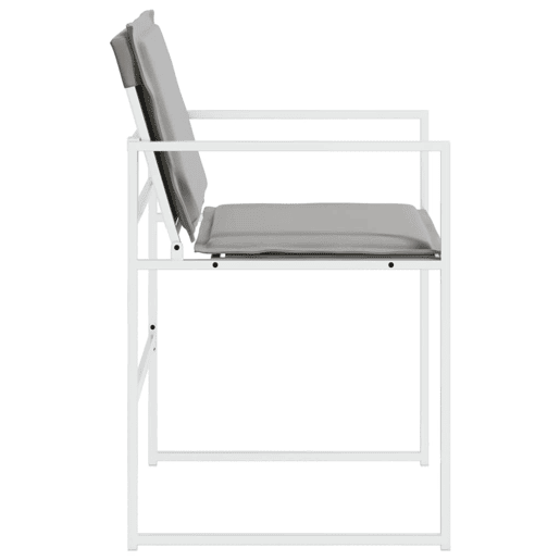 Cadeiras de jardim - Cadeiras de exterior c almofadões 4 pcs aço e textilene branco