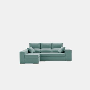 Chaise longue com pufe grande, verde-esmeralda, à esquerda