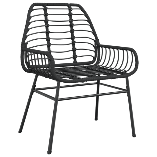 Conjunto 2 cadeiras de jardim - Cadeiras exterior vime, preto
