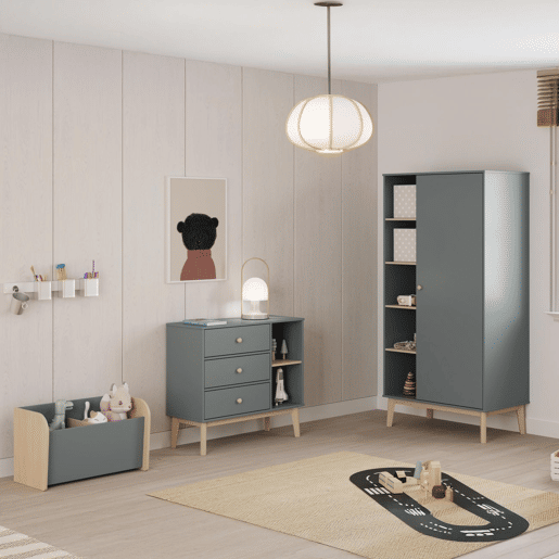 Cómoda Misty Breeze Youth Verde Salvia - Oak 90 x 81 x 40 cm