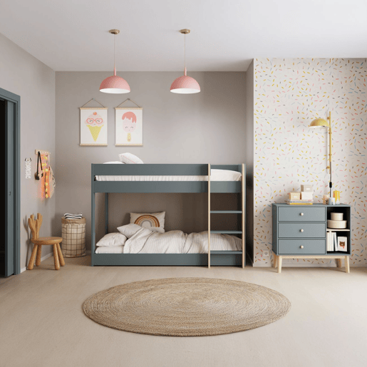Cómoda Misty Breeze Youth Verde Salvia - Oak 90 x 81 x 40 cm