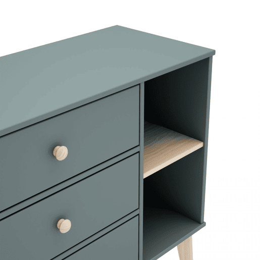 Cómoda Misty Breeze Youth Verde Salvia - Oak 90 x 81 x 40 cm