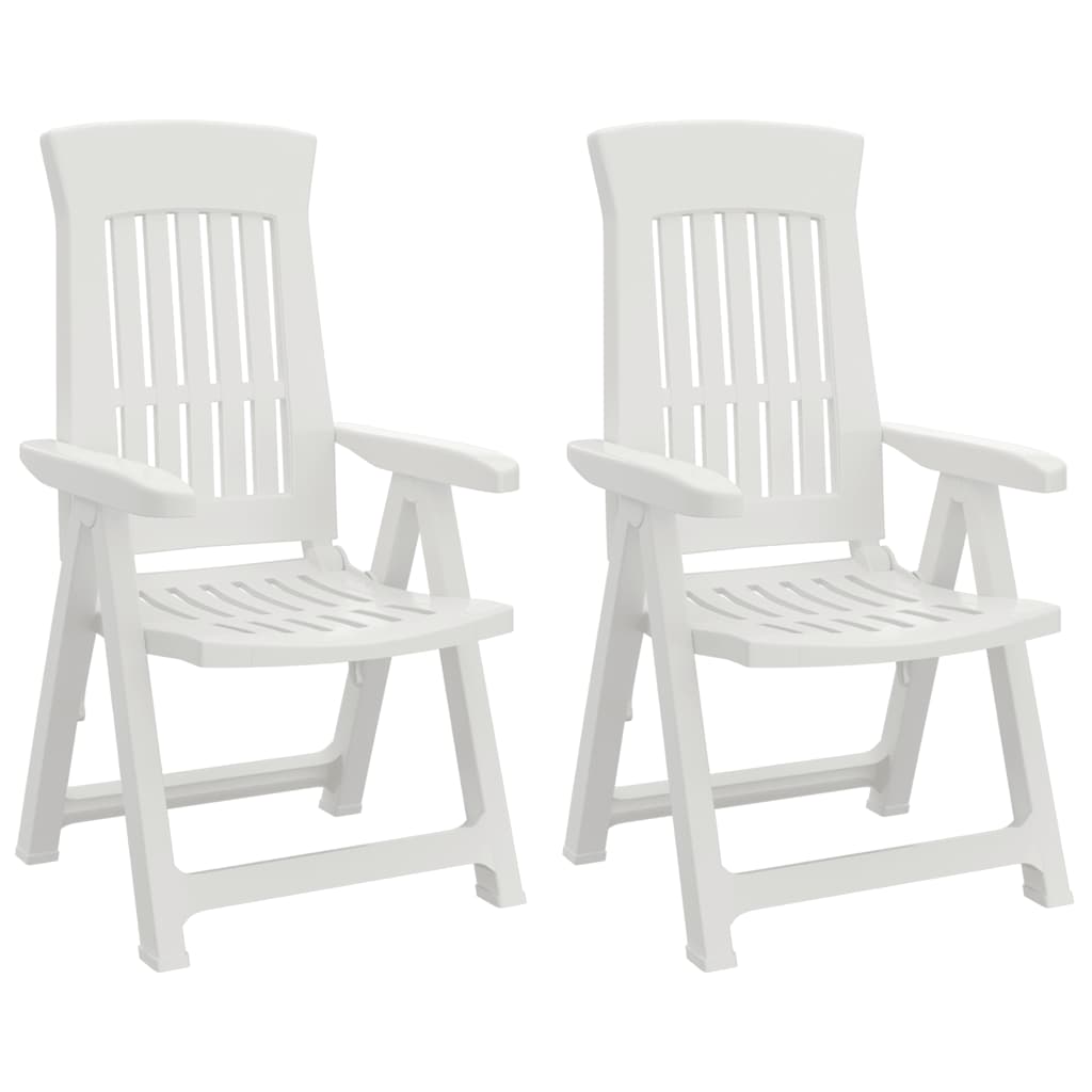 2 uds Sillas de jardín reclinables - Sillas de exterior Blanco