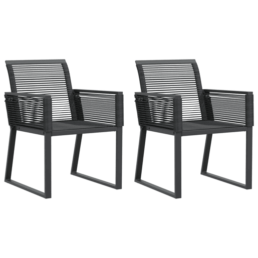 Conjunto 2 cadeiras de jardim - Cadeiras exterior vime, preto