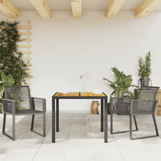 Conjunto 2 cadeiras de jardim - Cadeiras exterior vime, preto