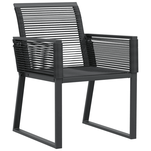 Conjunto 2 cadeiras de jardim - Cadeiras exterior vime, preto