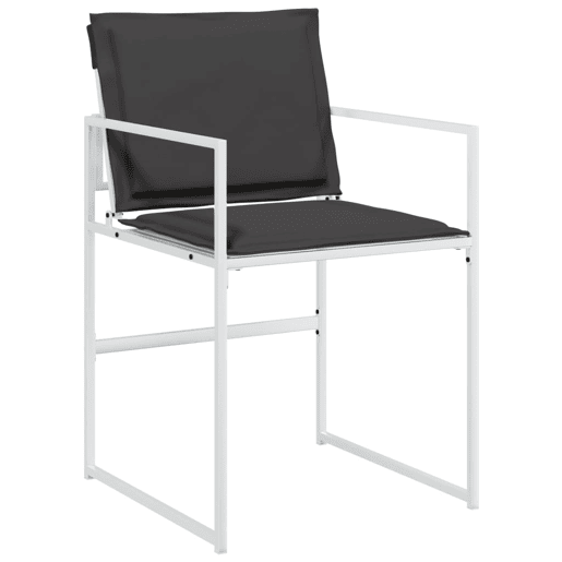 Cadeiras de jardim - Cadeiras de exterior c almofadões 4 pcs aço e textilene branco