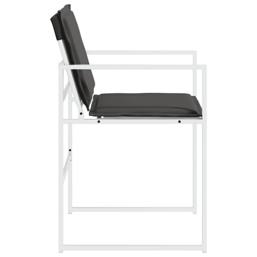 Cadeiras de jardim - Cadeiras de exterior c almofadões 4 pcs aço e textilene branco