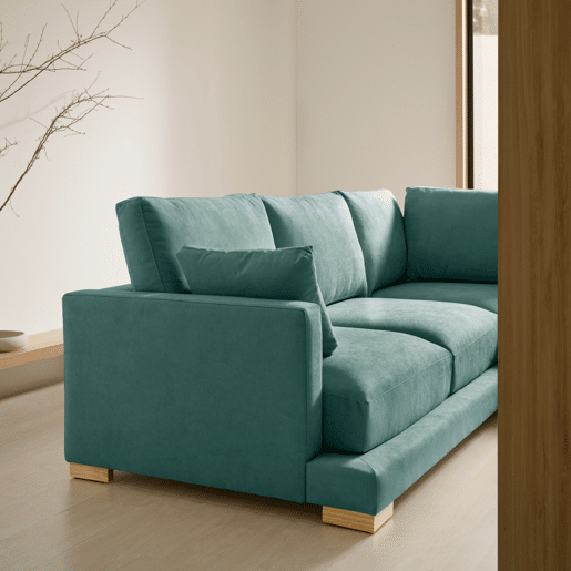 Sofá chaise longue Nordic Grand Class turquesa, lado esquerdo