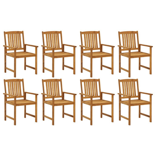 Cadeiras de jardim - Cadeiras de exterior com almofadões 8 pcs acácia maciça Cadeiras de jardim - Cadeiras de exterior com almofadões 8 pcs acácia maciça