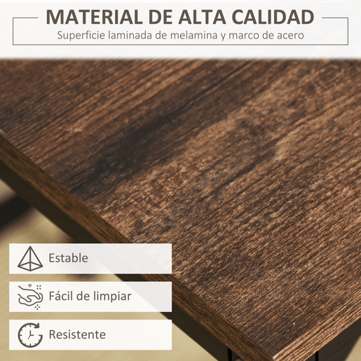 HOMCOM Conjunto de Mesa de Bar com 4 Bancos com Apoio para os Pés Conjunto de Móveis de 5 Peças Mesa de 100x60x88cm e Bancos de 32x32x57cm para Sala de Jantar Cozinha Preto e Nogueira