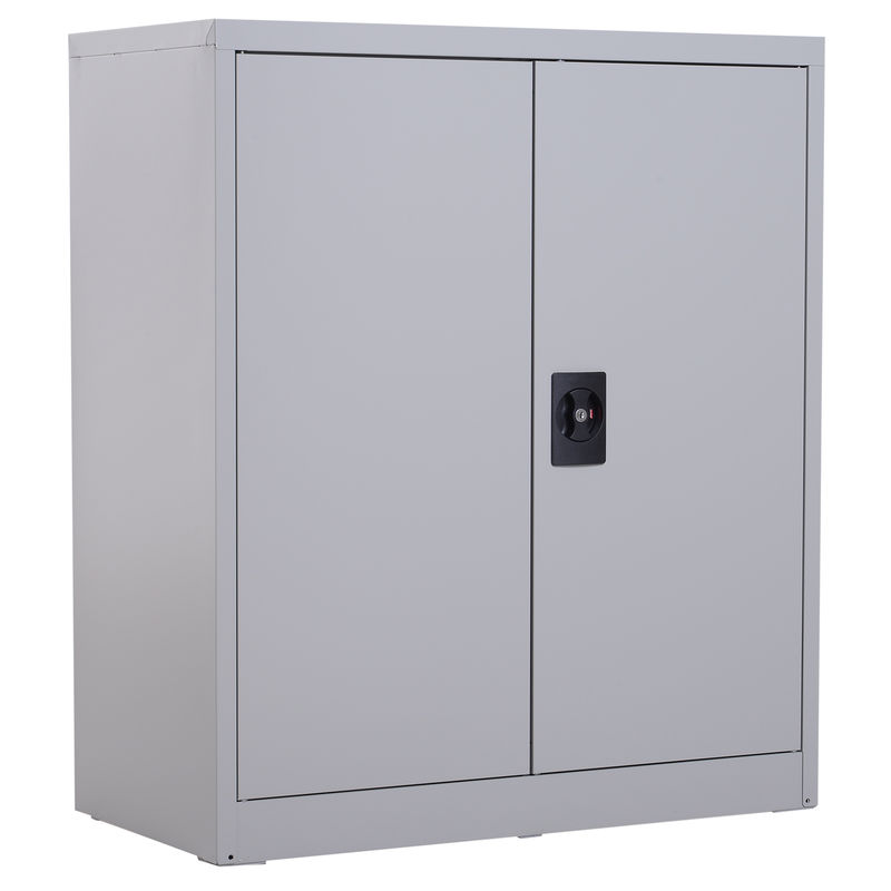 Vinsetto armario archivador metálico, archivador de oficina, con 2 puertas, cerradura, estante ajustable, armario metálico para sala de estar, estudio, 80x40x92,5 cm, gris