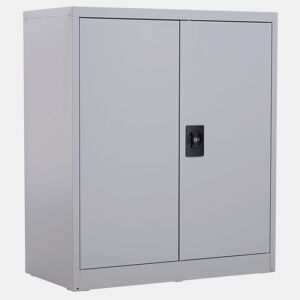 Vinsetto Armário de Escritório Metálico Arquivador de Escritório com 2 Portas Fechadura Prateleira Ajustável Armário Metálico para Sala de Estar Estúdio 80x40x92,5 cm Cinza