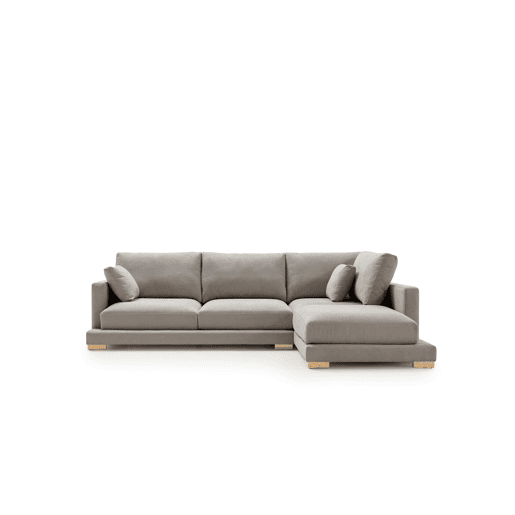 Sofá chaise longue Nordic Grand Class cinza, lado direito