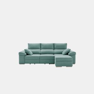 Sofá Chaise Longue Armonia Premium Turquesa com Armazenamento - Lado Direito