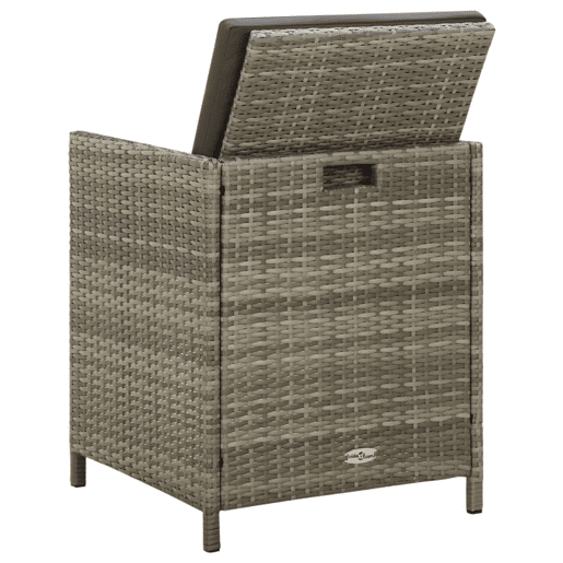 Cadeiras de jardim - Cadeiras de exterior c almofadões 4 pcs vime PE cinzento