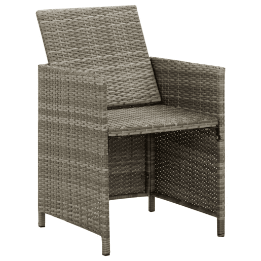 Cadeiras de jardim - Cadeiras de exterior c almofadões 4 pcs vime PE cinzento