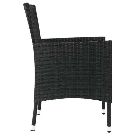 Cadeiras de jardim - Cadeiras de exterior com almofadões 4 pcs vime PE preto
