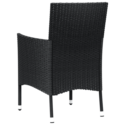 Cadeiras de jardim - Cadeiras de exterior com almofadões 4 pcs vime PE preto