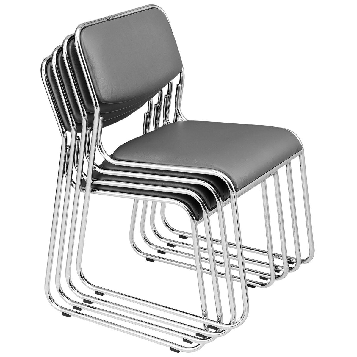 Juego de 4 sillas de oficina apilables para conferencias