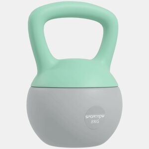 SPORTNOW Kettlebell de 8 kg Pesa Russa Preenchida de Areia Metálica e Alça Antiderrapante para Treino de Musculação em Casa Ginásio 19x19x28 cm Cinzento