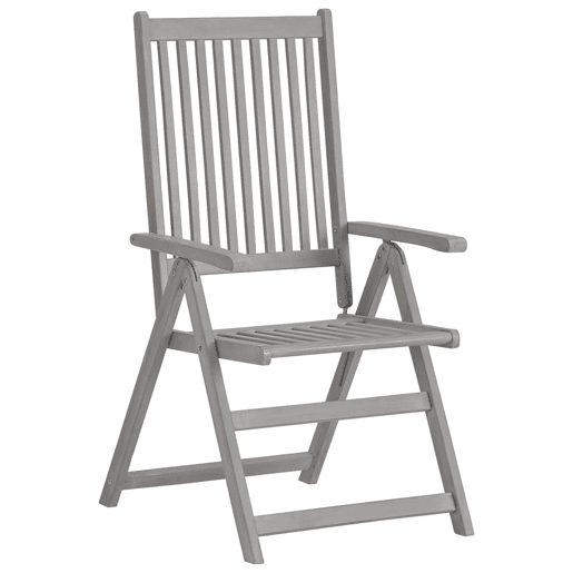 Cadeiras de jardim - Cadeiras de exterior reclináveis 3 pcs acácia maciça cinzento Cadeiras de jardim - Cadeiras de exterior reclináveis 3 pcs acácia maciça cinzento