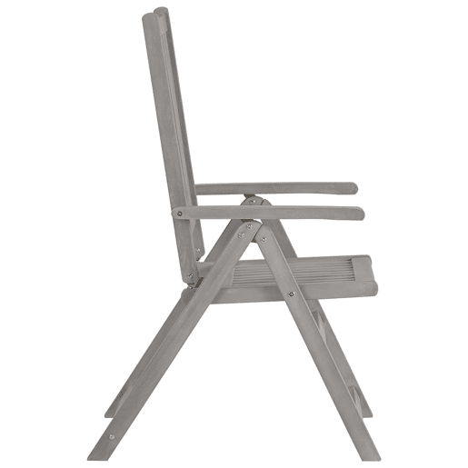 Cadeiras de jardim - Cadeiras de exterior reclináveis 3 pcs acácia maciça cinzento Cadeiras de jardim - Cadeiras de exterior reclináveis 3 pcs acácia maciça cinzento