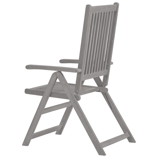 Cadeiras de jardim - Cadeiras de exterior reclináveis 3 pcs acácia maciça cinzento Cadeiras de jardim - Cadeiras de exterior reclináveis 3 pcs acácia maciça cinzento