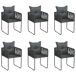 6 uds Sillas de jardín - Silla Terraza 6 uds Sillas de jardín - Silla Terraza Negro