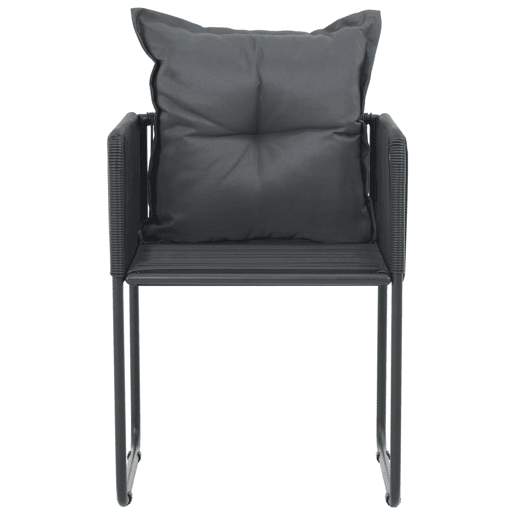 Cadeiras de exterior - Cadeiras de jardim 6 pcs c almofadões vime PE preto