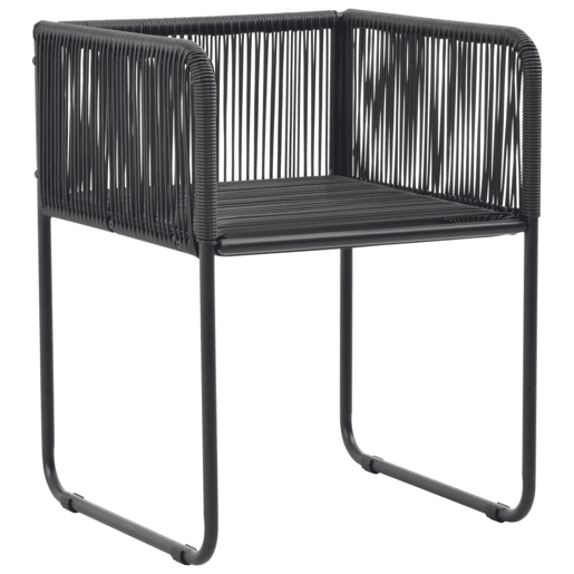 Cadeiras de exterior - Cadeiras de jardim 6 pcs c almofadões vime PE preto