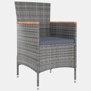 Cadeiras de jantar para jardim - Cadeiras de exterior 4 pcs vime PE cinzento