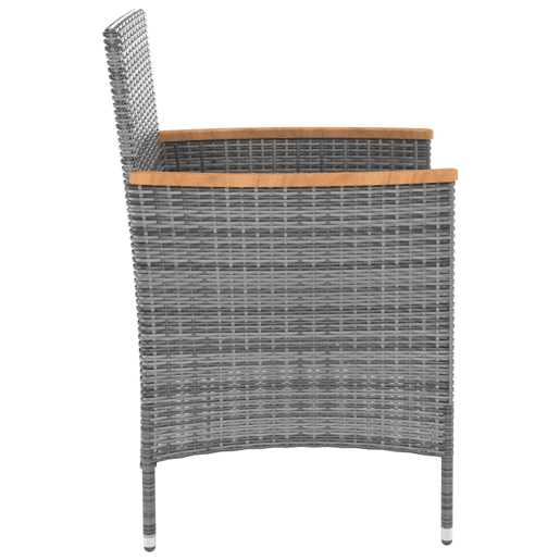 Cadeiras de jantar para jardim - Cadeiras de exterior 4 pcs vime PE cinzento