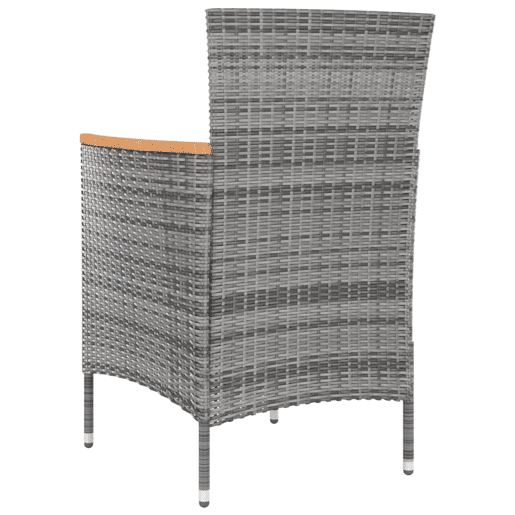 Cadeiras de jantar para jardim - Cadeiras de exterior 4 pcs vime PE cinzento