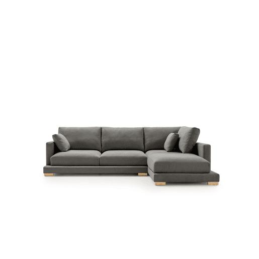 Sofá chaise longue Nordic Grand Class Marengo com braço direito