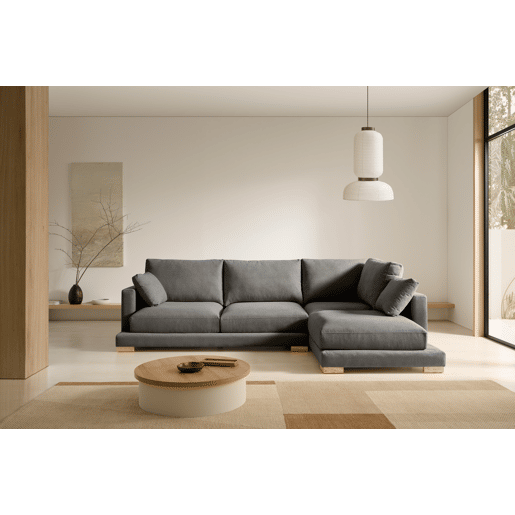 Sofá chaise longue Nordic Grand Class Marengo com braço direito