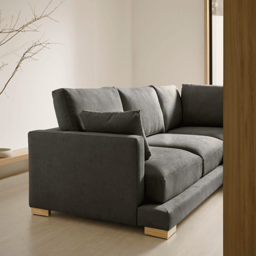 Sofá chaise longue Nordic Grand Class Marengo com braço direito