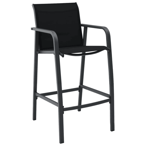 Cadeiras de bar para jardim - Cadeira de exterior 4 pcs textilene preto