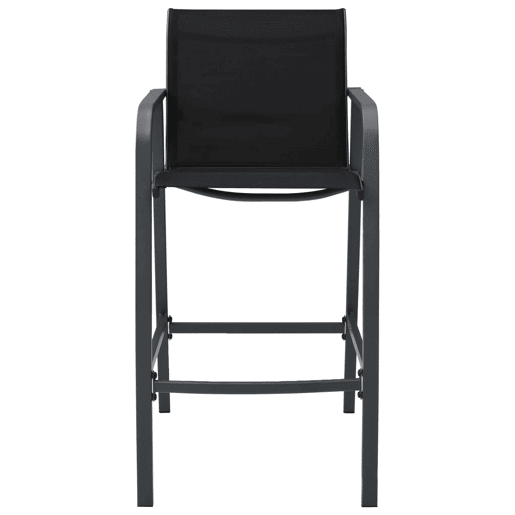 Cadeiras de bar para jardim - Cadeira de exterior 4 pcs textilene preto