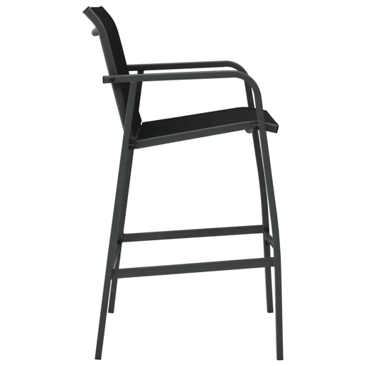 Cadeiras de bar para jardim - Cadeira de exterior 4 pcs textilene preto