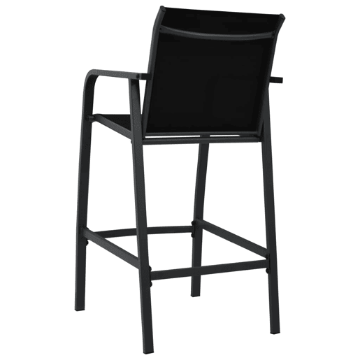 Cadeiras de bar para jardim - Cadeira de exterior 4 pcs textilene preto