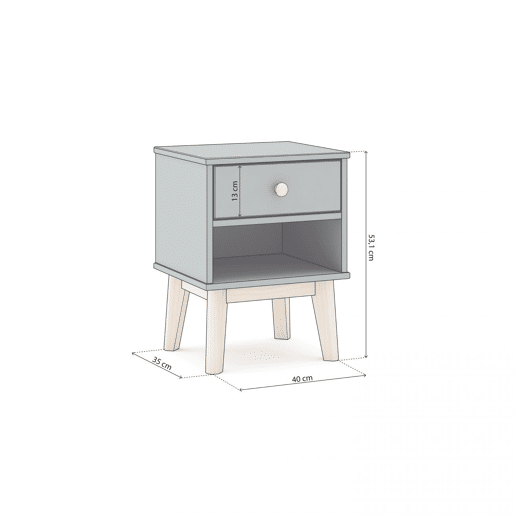 Mesa de cabeceira para jovens Misty Breeze Verde Salvia - Oak 40 x 53,1 x 35 cm