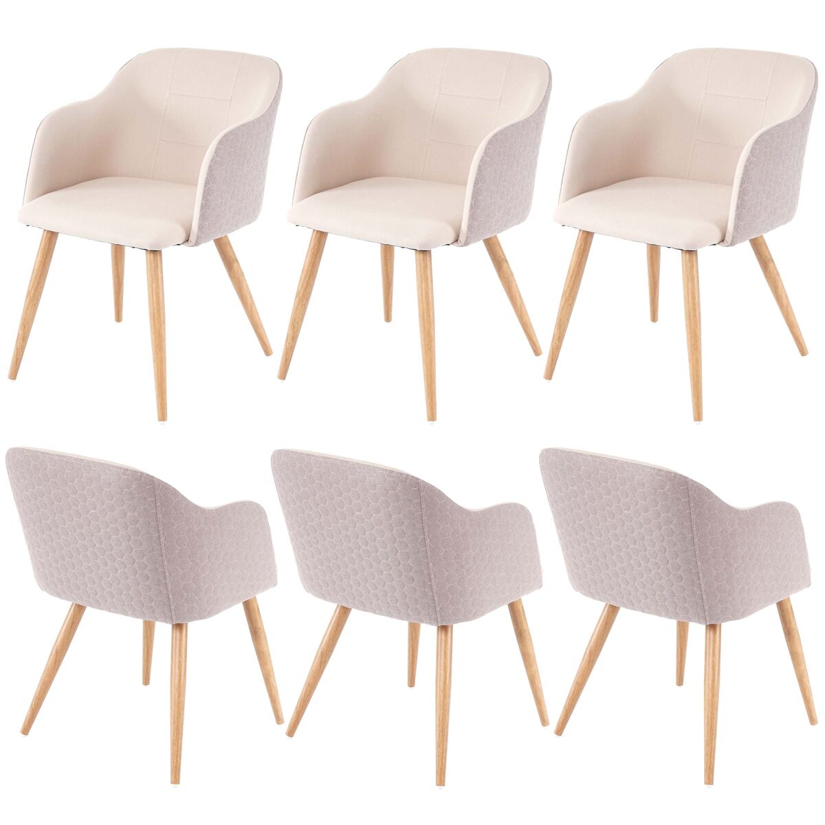 Juego de 6 sillas de comedor con respaldo