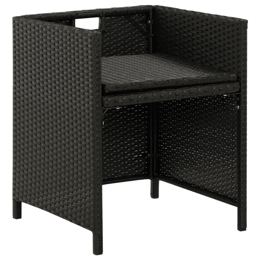 Cadeiras de jardim - Cadeiras de exterior com almofadões 4 pcs vime PE preto