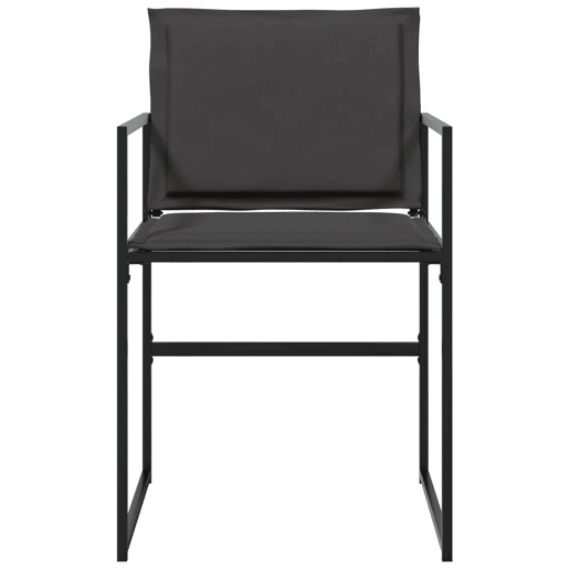 Cadeiras de jardim - Cadeiras de exterior c almofadões 4 pcs aço e textilene preto