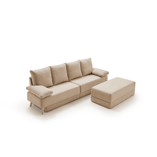 Chaise longue Signature, sofá-cama conversível bege
