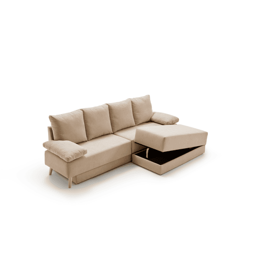 Chaise longue Signature, sofá-cama conversível bege