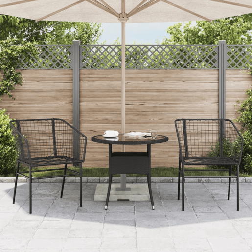 Conjunto 2 cadeiras de jardim - Cadeiras exterior vime, preto